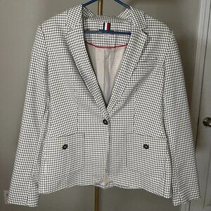 Tommy Hilfiger Women’s Blazer Size 12 Black White Checkered NWOT